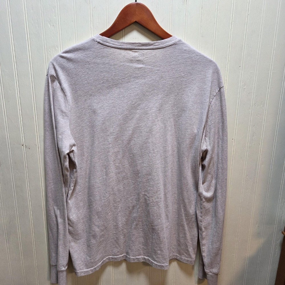 Polo Ralph Lauren Shirt Mens Medium Beige Long Sleeve Pony Logo Tee Tagless - Picture 3 of 7
